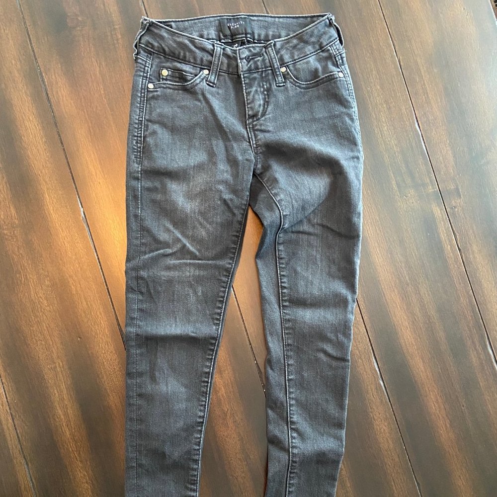 Celebrity Pink, Black/Gray, Frayed Ankle Skinny Jeans